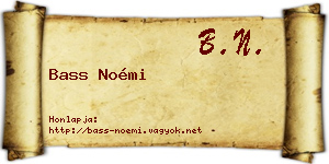 Bass Noémi névjegykártya